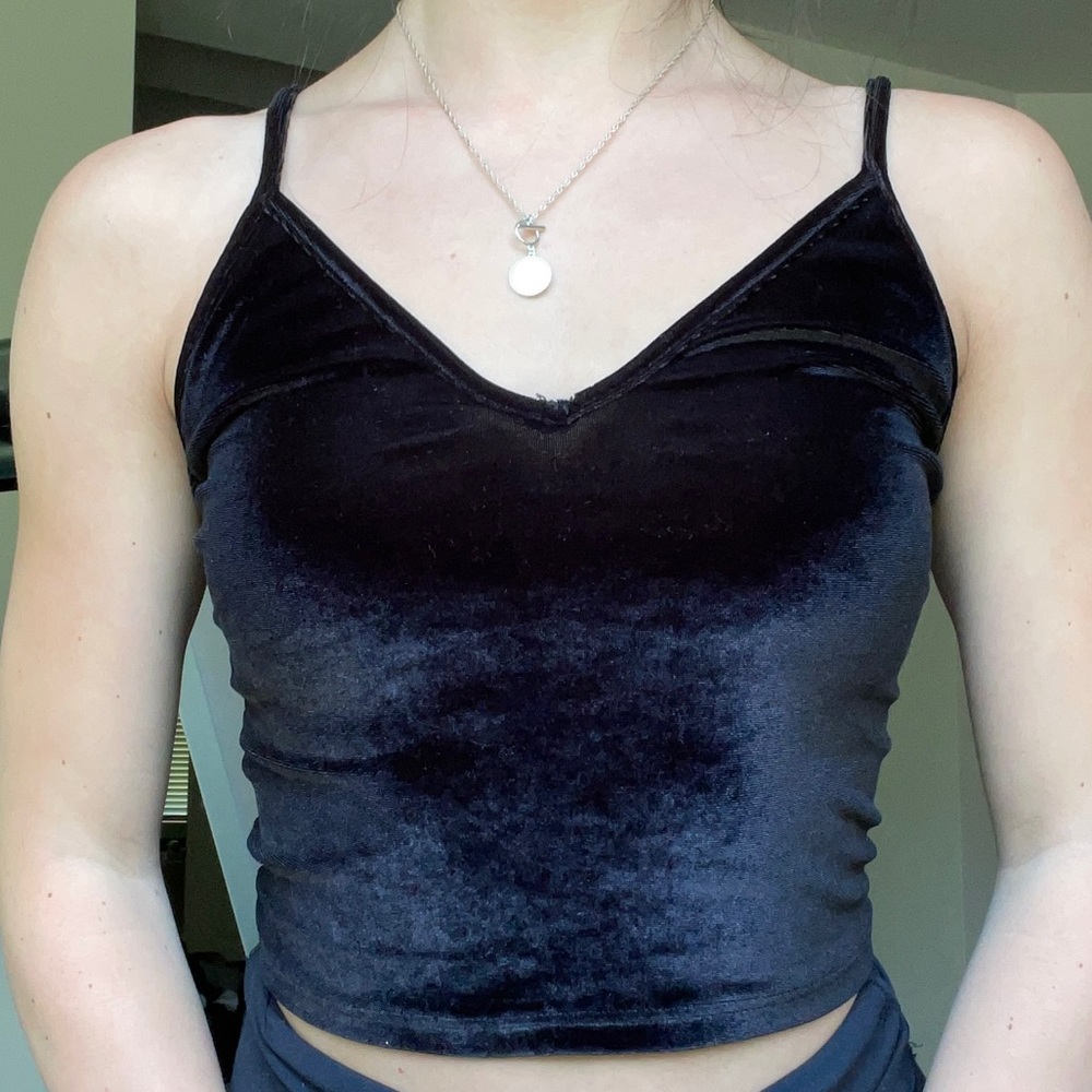 Brandy Melville Black velvet tank top